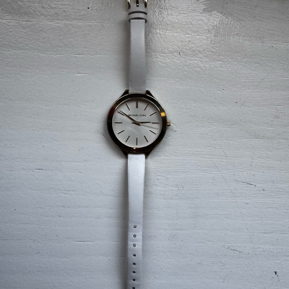 Michael Kors White and Gold Watch